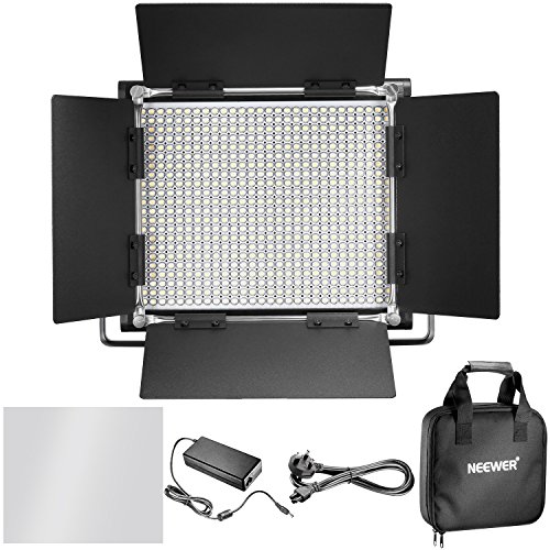 Neewer Professional Metal Bi-color LED Video Light for Studio, YouTube, Product Photography, Video Shooting, Durable Metal Frame, Dimmable 660 Beads, with U Bracket and Barndoor, 3200-5600K, CRI 96+