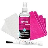 Chalkola Natural Chalkboard Cleaner Spray & Eraser Kit for Liquid Chalk Markers | Suitable for Whiteboard, Blackboard and Dry Erase Boards | Comes with White Chalk Pen