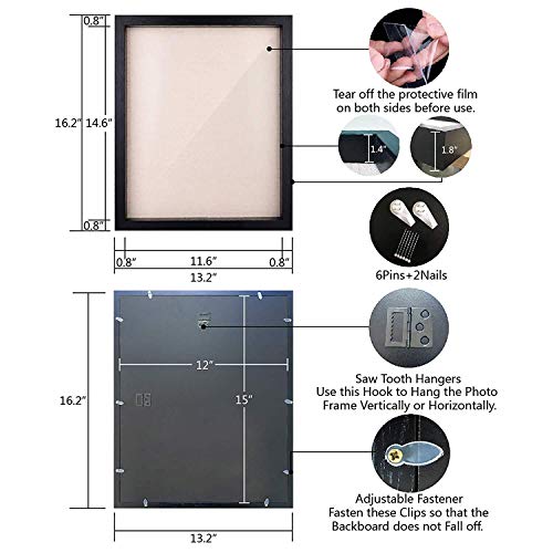 image for FRAME YI Display Shadow Box Frame, Linen Board Wood Showcase, Keep Awa