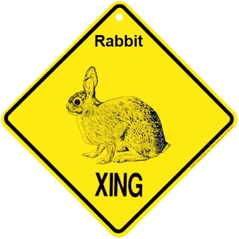 Rabbit Xing caution Crossing Sign wildlife Gift
