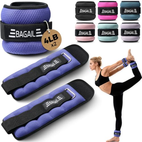 BAGAIL Arm- und Fußgewichte Set (1,81kg x 2), Hand- und Knöchelgewichte für Frauen und Männer - Sicherer Sitz, Schlankes Design für Walking, Joggen, H