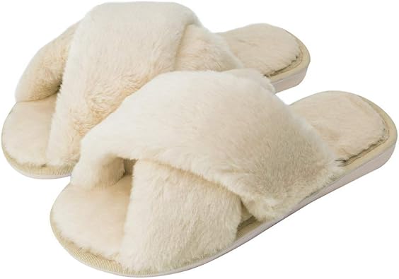 womens fuzzy slipper sandals