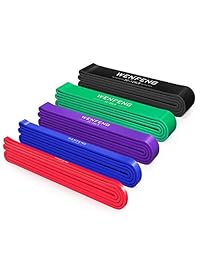 WENFENG Pull Up Assist Bands,Heavy Duty Resistance Bands   Mobility and Powerlifting Exercise Bands   Perfect for Body Stretching, Powerlifting and Resistance Training(Set of 5)
