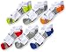 Fruit of the Loom Boys' Big Everyday Active Low Cut Tab Socks-6 Pair Pack, white, orange, red, green, blue, gray, Shoe Size: 9-2.5