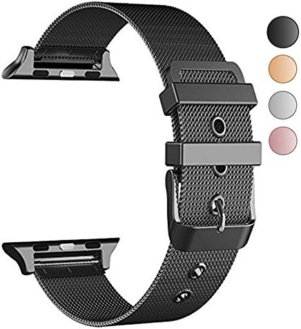Apple Watch Band, Yolovie 42MM New Milanese Loop Stainless Steel iWatch Band With Classic Buckle Replacement Strap for Apple Watch Series 3 Series 2 Series 1 Nike + Edition Sport ( 42mm Black )