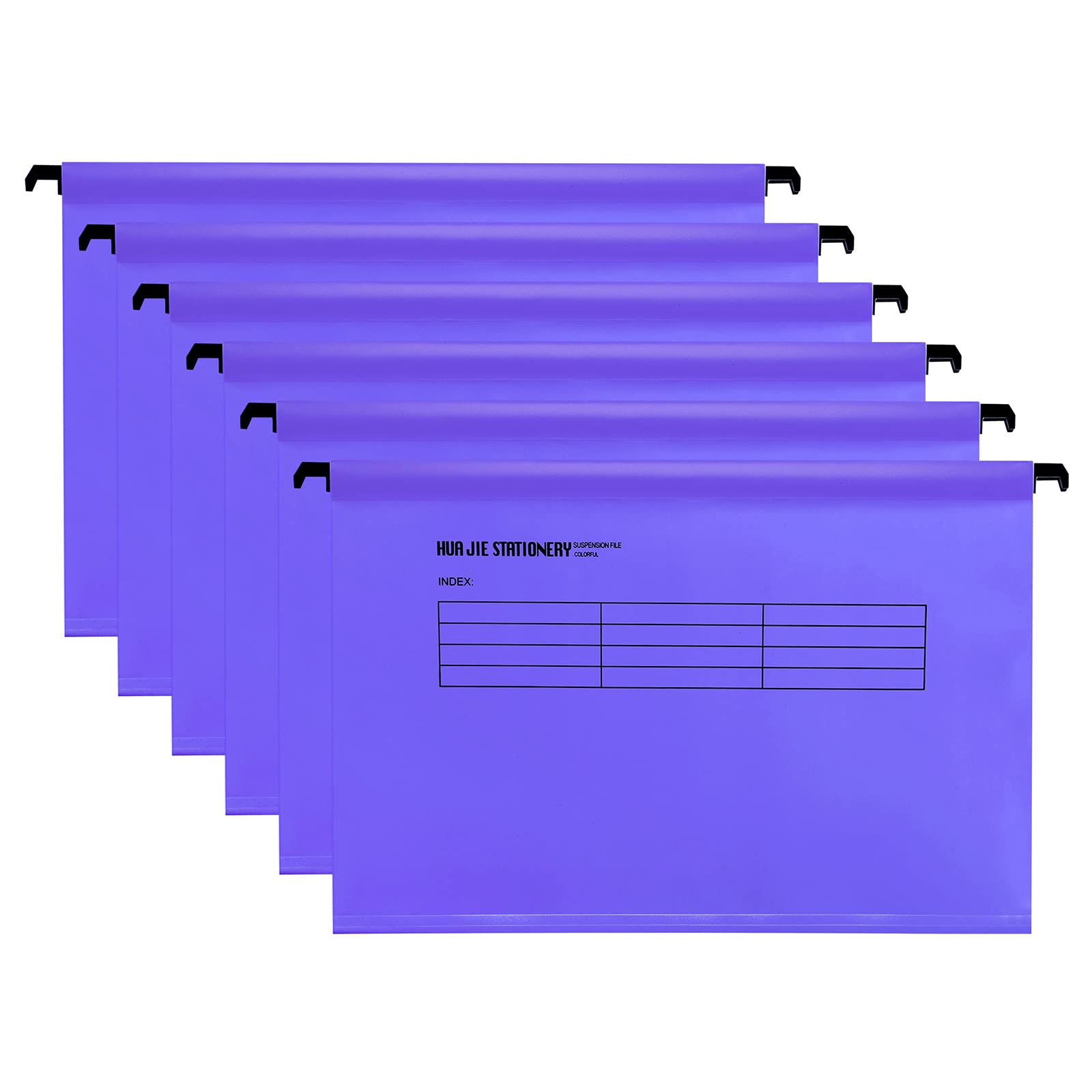 Hotyin Foolscap Suspension Files, 12pcs Filing Cabinet Suspension Files with Tabs and Card Inserts, Polypropylene Hanging Filing Folder for File Organization, Purple