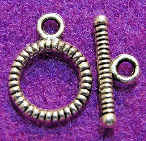 10Sets Tibetan Silver Round Toggle Clasps Hooks Connector Jewelry Finding C118 Crafting Key Chain Bracelet Necklace Jewelry Accessories Pendants