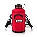 45 Degree Latitude Beer Growler 64oz Protective Carrier Tote Red Nylon & Neoprene Sleeve with Shoulder Strap (Bottle Sold Separately) - Red