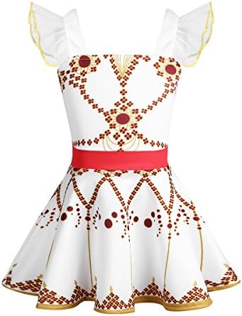 iiniim Girls Felicie Dress Ballerina Leap Cosplay Costumes Ballet Dance Pleated Skater Tutu Skirt White 12-18 Months