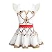 iEFiEL Girls Felicie Dress Ballerina Leap Cosplay Costumes Ballet Dance Pleated Skater Tutu Skirt White 5-6