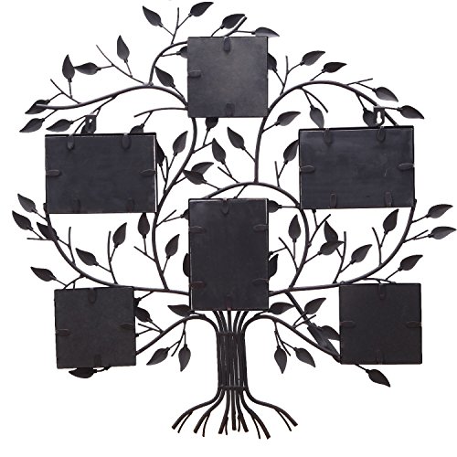 Adeco PF0571 Family Tree Metal Wall Hanging Decorative Collage Picture
