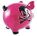 Pink Pirate Pig Black Skull & Crossbones Piggy Bank
