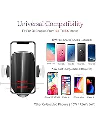 MKYUHP - Cargador de coche inalámbrico para Samsung Galaxy Note 9 S9 S8 y iPhone Xs XR X 8 Plus