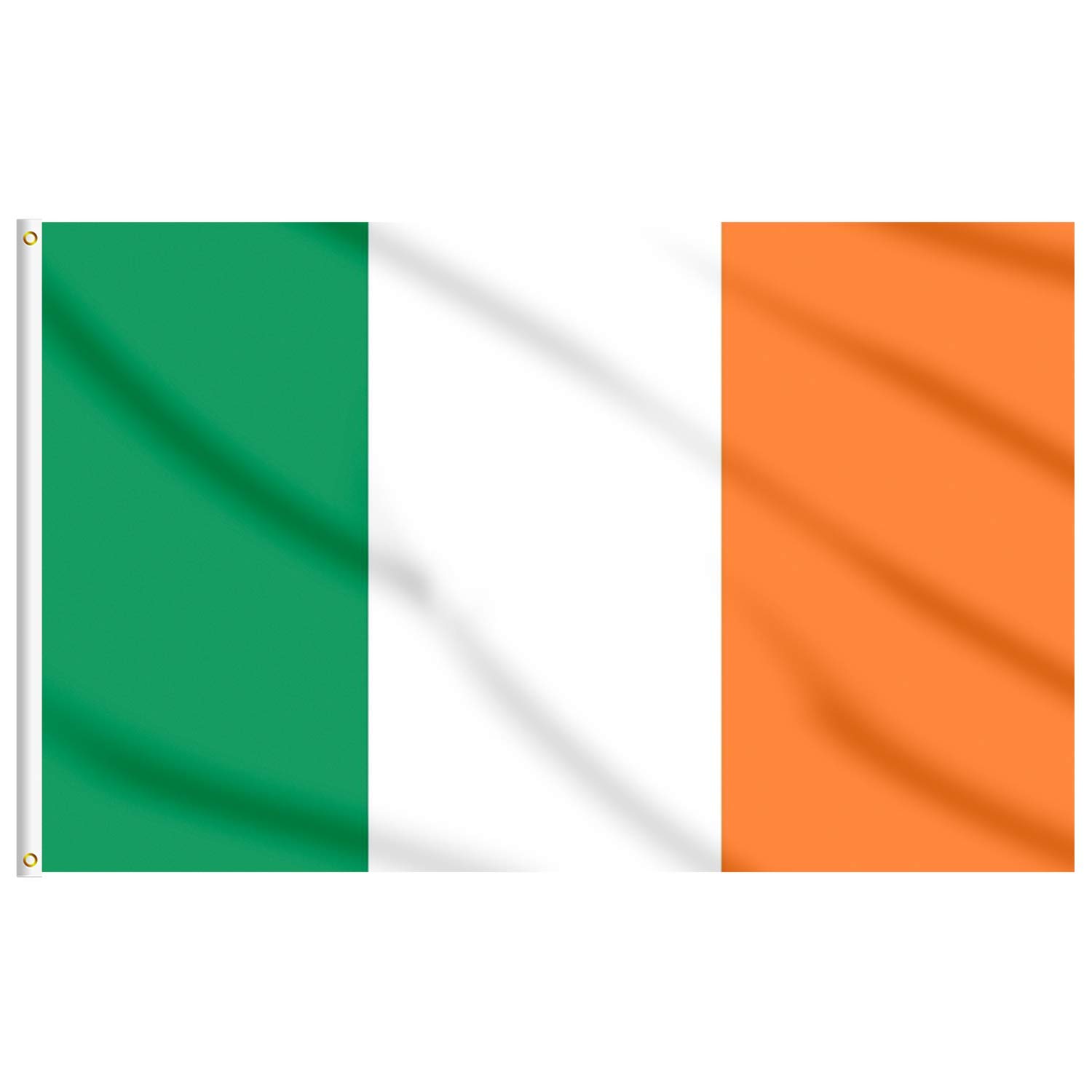 Lixure Ireland Flag 120x180 cm Irish National Flag - Green, Polyester, Fade Resistant, Double Stitched, 2 Brass Grommets - Perfect for Garden, Room, Indoor, Outdoor