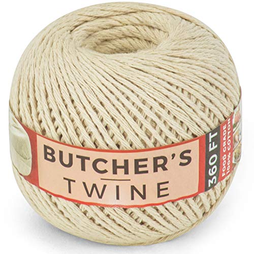 SteadMax Cooking Twine, 100% Natural Cotton Food Grade Baker's Twine, Durable Meat and Vegetable Tie, Easy Dispensing (1 Pack of 360 ft)