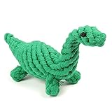 Durable Dog Puppy Toys Green Dinosaur oneisall Pet Chew Rope Toy Dental Teeth Cleaning for Dog Puppy Biting