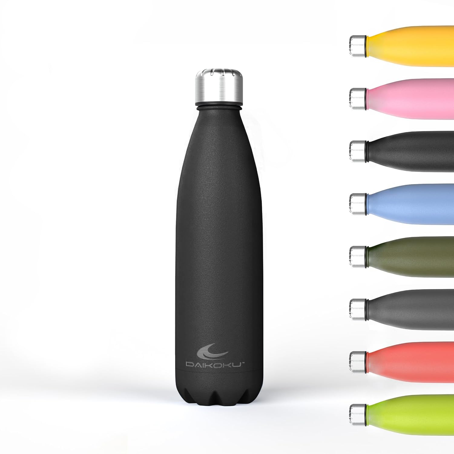 Daikoku - 500ML Stainless Steel Thermal Bottle | Leak Proof | Hot Drinks for 12 Hours and Cold for 24 Hours | Safe and Healthy | Ideal for Hiking, Gym, Office | Black