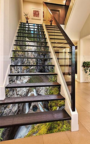 Estrellaw Canyon Forest Stair Risers Decoration Photo Mural Vinyl Decal Wallpaper Murals (15x H:18cm x W:94cm (7"x37"))