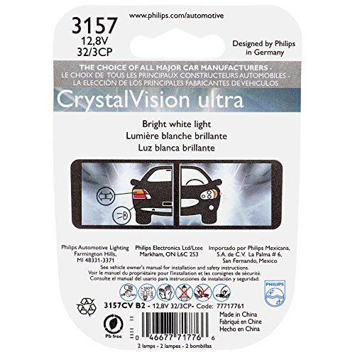 Philips 3157 CrystalVision ultra Miniature Bulb, 2 Pack