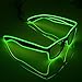Fronnor El Wire Glow Sun Glasses Led DJ Bright Light Safety Light Up Multicolor Frame Voice Control led Flashing Glasses (Green)