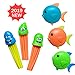 Aekce Underwater Swim Pool Diving Toys - 33 Pcs Summer Swimming Diving Toy Sets - Diving Rings,Sticks,Octopus,Torpedo Bandits,Fish,Grass for Kids