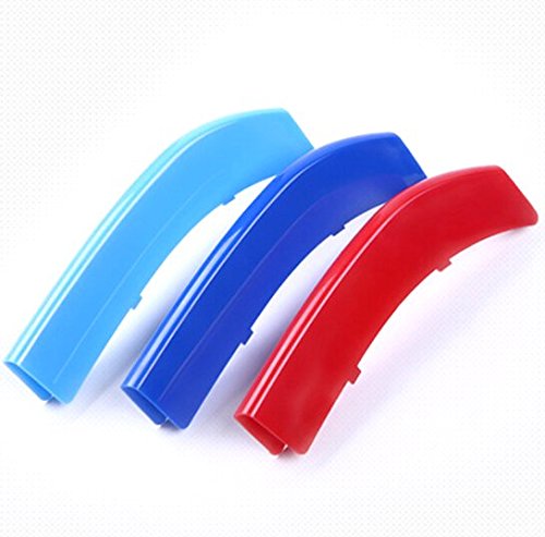 for 14-16 BMW 5 Series (10Grilles one Side) 3D M Styling 3 Colors Front Grille Trim Motorsport Stripes Grill Cover Performance Stickers 3Pcs - Thumbnail 2