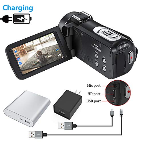 Video Camera Camcorder with Microphone FamBrow Full HD 1080p 24MP IR Night Vision 3.0 Inch 270 Degrees Rotatable Touch Screen 16X Digital Zoom Vlogging Camera Recorder for YouTube w/Battery Charger - Thumbnail 5