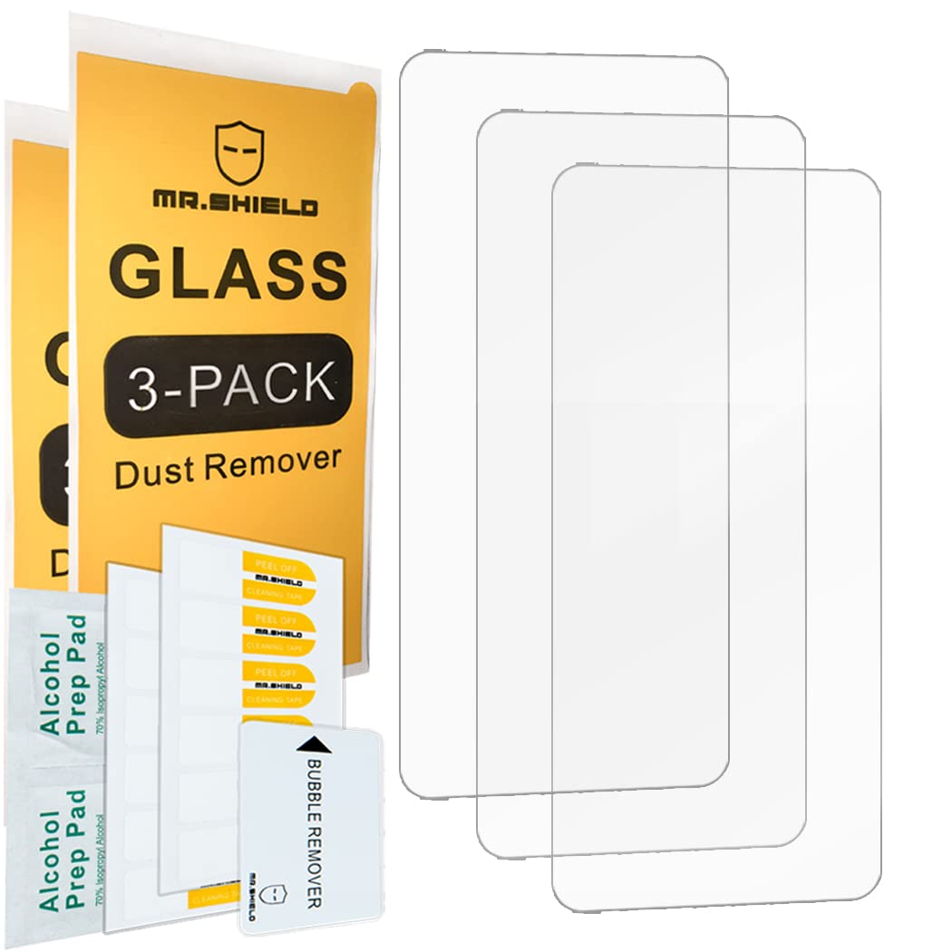 Mr.Shield Screen Protector For Motorola (MOTO G100) [Upgrade Maximum Cover Screen Version] [Tempered Glass] [9H Hardness] [3-Pack] Screen Protector