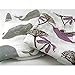 Milkbarn Organic Burp Cloths, 2 Pack (Purple Hummingbird and Purple Hedgehog)