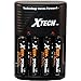 Xtech 4 AA High Capacity 2950mah Rechargeable Batteries with Travel Quick Charger for Neewer TT520, TT560, TT660, VK750 & VK750 II Speedlight Camera Flashes