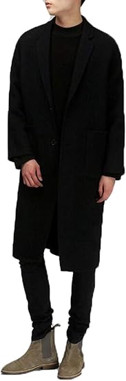 Piite メンズ ゆったりコート ジャケット ロング トレンチコート 秋冬 ラジャー チェスターコート オーバーコート シルエット 体型カバー 上品 厚手 防寒 おしゃれ アウター 韓国風 コート ジャケット 通販 Amazon