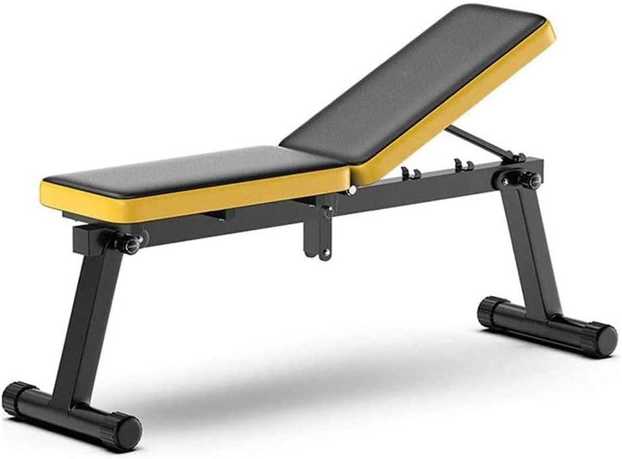 FQCD Adjustable Folding Fitness Barbell Rack and Weight Bench for Home Gym, Strength Training