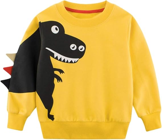 Amazon 女の子のスエットシャツ長袖の服 子供新年の贈り物のための恐竜プリントプルオーバージャケットコート トレーナー パーカー 通販