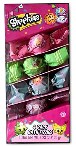 Shopkins Bath and Body Gift Set - 1 Form Rug, 1 Bath Towel, 1 Pack of Bath Fizzies