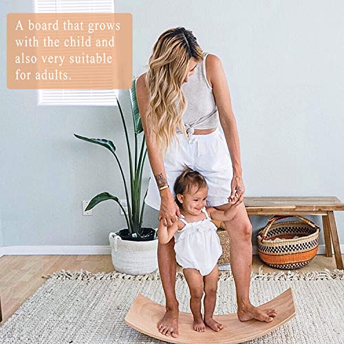 FUNNY SUPPLY Wooden Balance Board Wobble Board Preschool Learning Kid