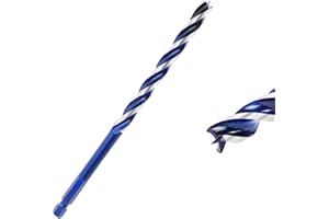 TIBOO DAY 1/4 Inch Auger Drill Bit for Wood, 6" Long Carbon Steel Quick Change Hex Shank Wood Drill Bit for Hardwood, Softwood and Plastic