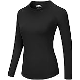 Runhit Compression Shirt Women Long Sleeve, UPF 50+ Crew Neck Workout Base Layer, Quick Dry Athletic Underscrub Tops