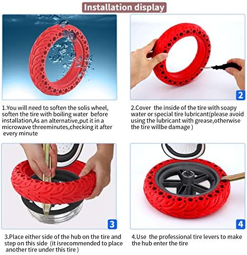 FYTENG Pneus Pleins Parfaitement Compatibles Avec Le Scooter électrique Xiaomi M365/pro, Roues Pleines De Rechange 8 1/2, Accessoires De Pneus M365, Conception En Nid Dabeille, Antidérapant /absorption Des Chocs (2020 NEW)