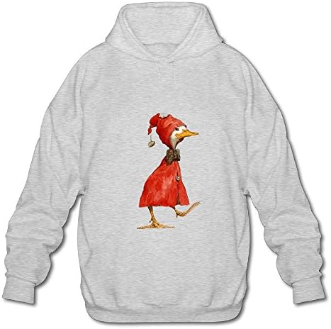 Cool Duck In Red Trench CoatMen's Long Sleeve Cotton Pullover Hoodie Sweatshirts
