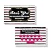 Paparazzi Jewelry Loyalty Cards | 50 Pack | Thank You Notes | Striped Design Pink, Black, and Gold | Paparazzi Customer Packages