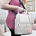Diaper Bag Organizer - Insulated Diaper Bag Backpack with Ice Pack - Diaper Bag Cooler Lunch Box - Mommy Travel Bookbag - Baby Bottle Breast Milk Pump Breastfeeding Travel Tote (Grey/Pink)