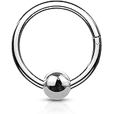 Pierced Owl - 16GA Stainless Steel Ball Center Septum Cartilage Helix Daith Tragus Lip Hinged Segment Ring