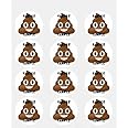 Amazon.com: Twelve 2 Poop Emoji Edible Cupcake Frosting Cake Toppers by ...