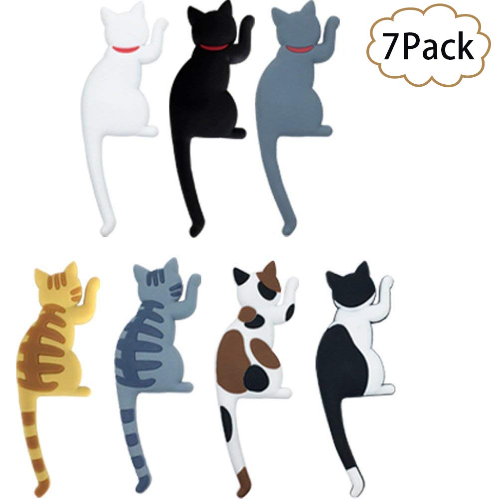 wingoffly Flexible Cute Cat Magnética frigorífico juego de ganchos ...