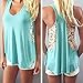 Creazy 2016 Women Summer Loose Lace Vest T Shirt Casual Blouse Tank Tops (XL)