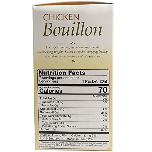 NutriWise Chicken Bouillon 7/Box Healthy Diet Protein Soup Mix
