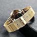 Men's Luxury Gold Tone Simple Design Japan Quartz Watch with Adjustable Milanese Loop Woven Stainless Steel Mesh Band