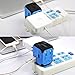 WINOW International Travel Plug Adapter, Worldwide Power AC Wall Charger with Dual USB & USA, UK, AU, EU - Great for iPhone/iPad / Laptops/Samsung / Smartphone,Spare Safty Fuse+Zipper Case (Blue)