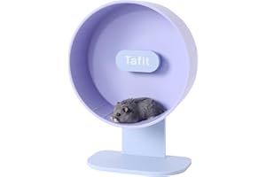 Tafit Silent Hamster Wheel 8.7 Inch Dual-Bearings Small Animals Quiet Running Exercise Wheels, Height Adjustable for Dwarf Hamsters, Gerbils, Mice, Hedgehog, Lemmings, or Other Small Pets, Purple