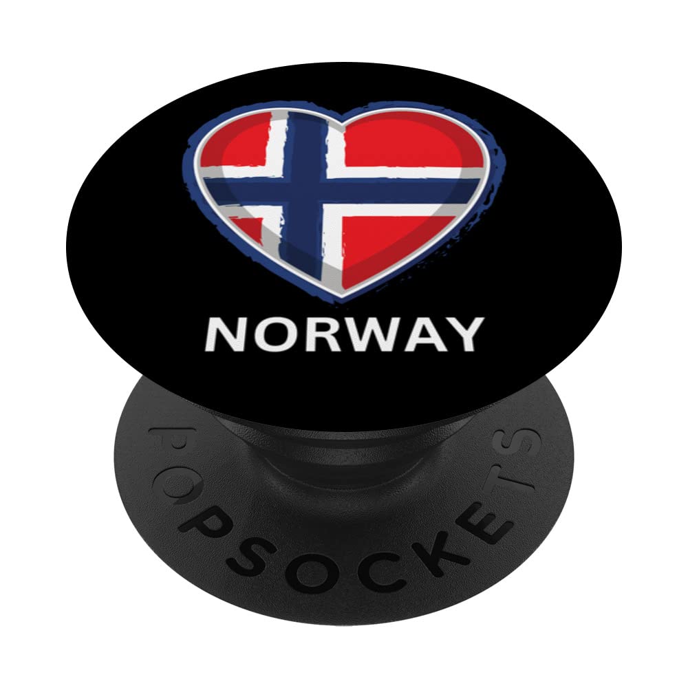 Norway Heart Flag for Norwegian Americans PopSockets Swappable PopGrip